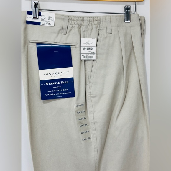 Men’s Stone Gray Town craft Straight Leg Wrinkle Free Elastic Side Pant … - Picture 2 of 6